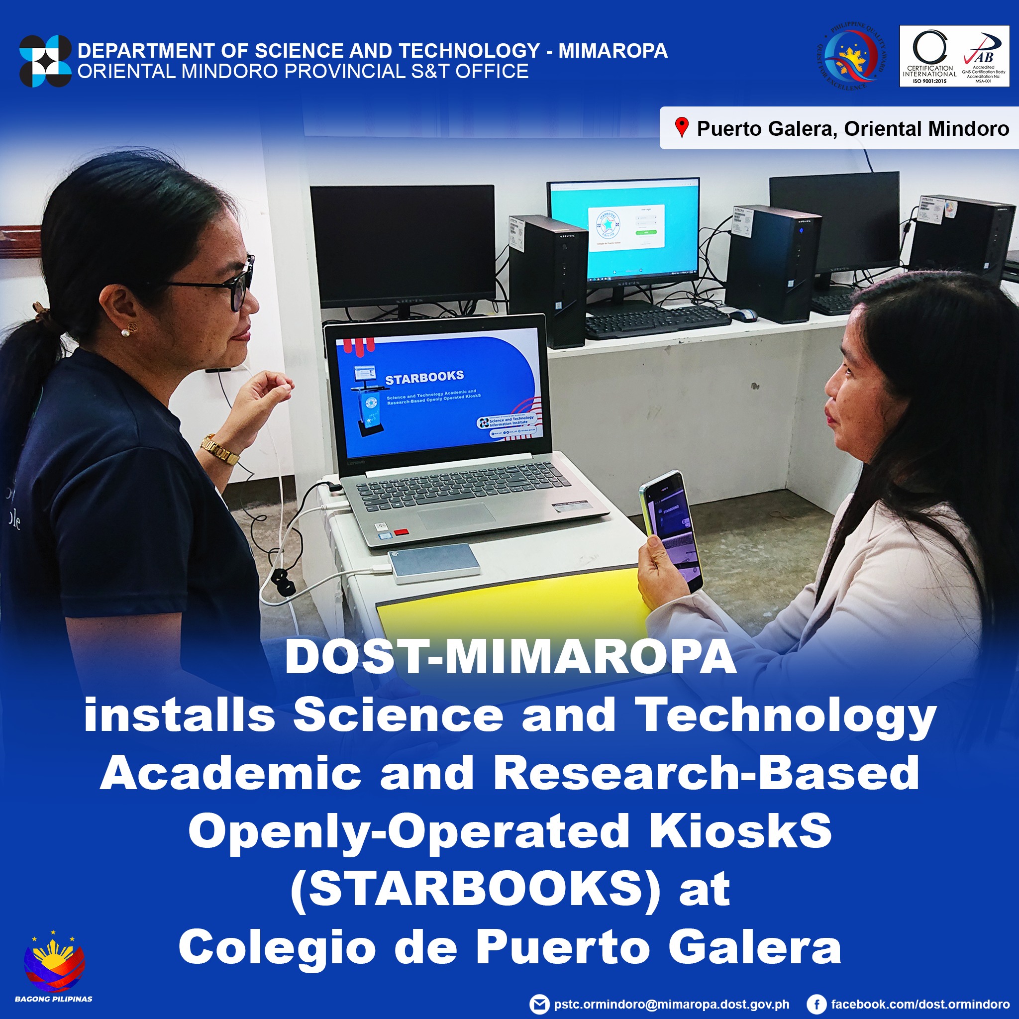 DOST-MIMAROPA installs STARBOOKS at Colegio de Puerto Galera