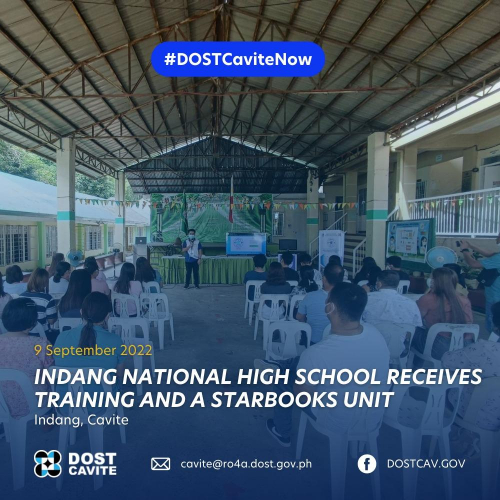 2022-09-25 DOST-IV-A INDANG NATIONAL HIGH SCHOOL RECEIVES TRAINING AND A STARBOOKS UNIT